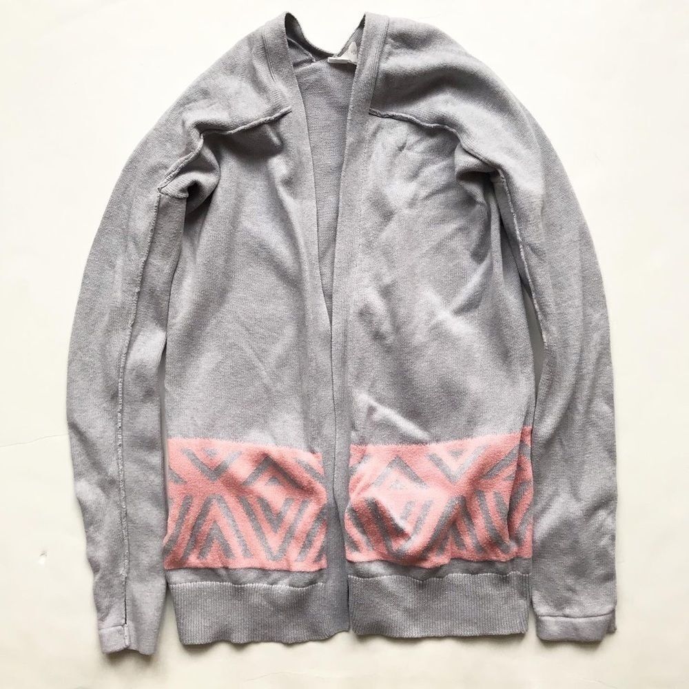 Ivivva gray/pink light knit open cardigan VGUC 14Y